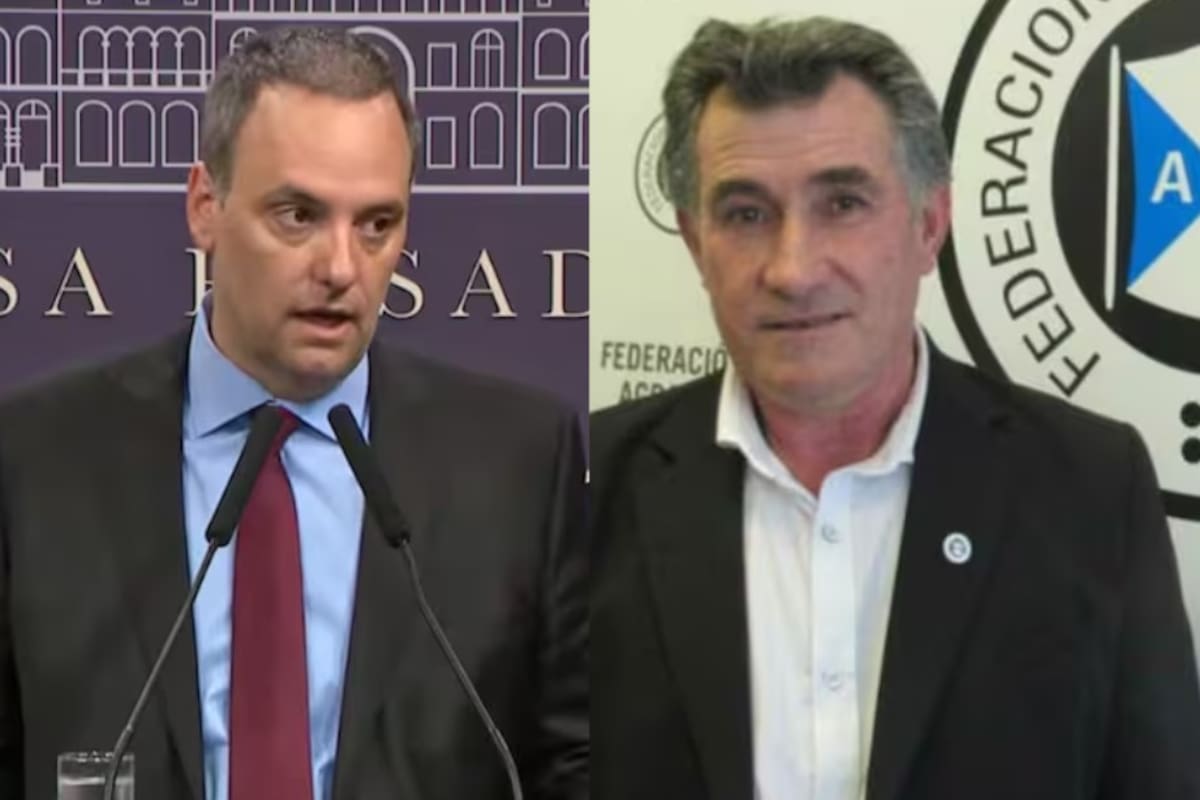 Manuel Adorni, vocero presidencial, y Carlos Achetoni, presidente de Federación Agraria Argentina (FAA)