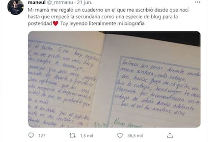 Manuel publicó la historia del cuaderno que le escribió su madre y en las redes se viralizó