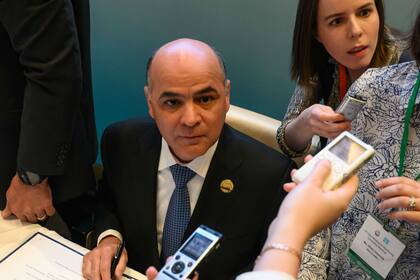 Manuel Quevedo, ministro del Petróleo venezolano y presidente de la estatal PDVSA, hoy, en la reunión de la OPEP en Bakú