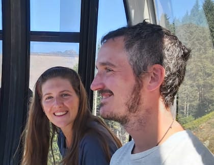 Manuela Maggio junto a su marido, Javier Rosso Alba, en Nueva Zelanda