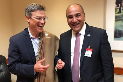 Manzur, ayer, con Kevin O''Reilly del departamento de Estado