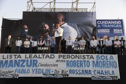 Juan Manzur, ayer, en un acto de campaña en el Club Deportivo Trancas