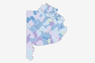 Mapa de resultados por secciones y municipios de la provincia de Buenos Aires