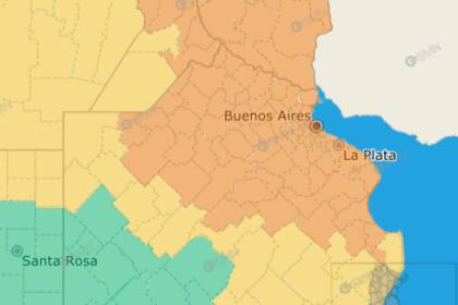Mapa de alertas naranjas de hoy