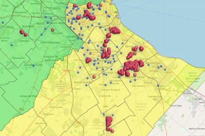 Mapa de cortes divulgado por el ENRE