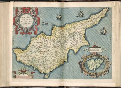 Mapa de la isla de Chipre, 1573, hecha por Johannes van Deutecom