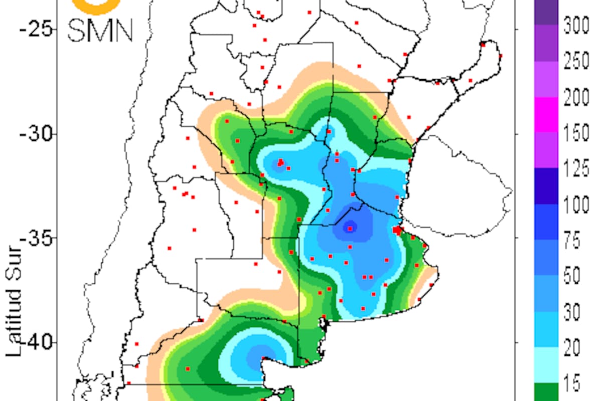 Mapa de lluvias del SMN