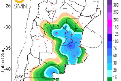 Mapa de lluvias del SMN