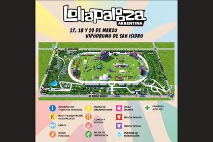 Mapa de Lollapalooza 2023
