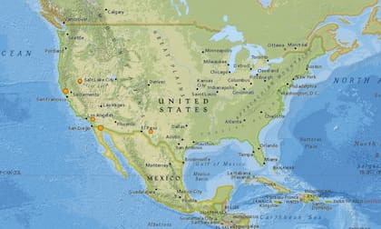Mapa de los sismos ocurridos en Estados Unidos y el Caribe en las últimas 24 horas