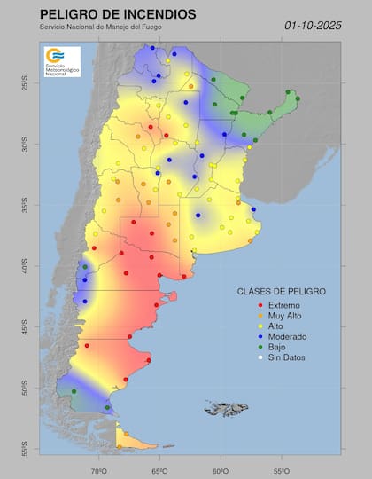 Mapa de peligro de incendios