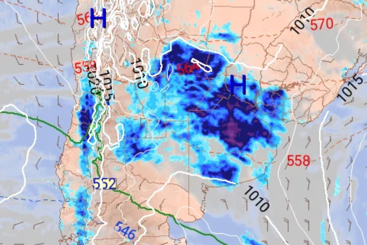 Mapa de precipitaciones de Meteored