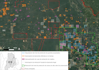 Mapa de recategorización de la protección de los bosques