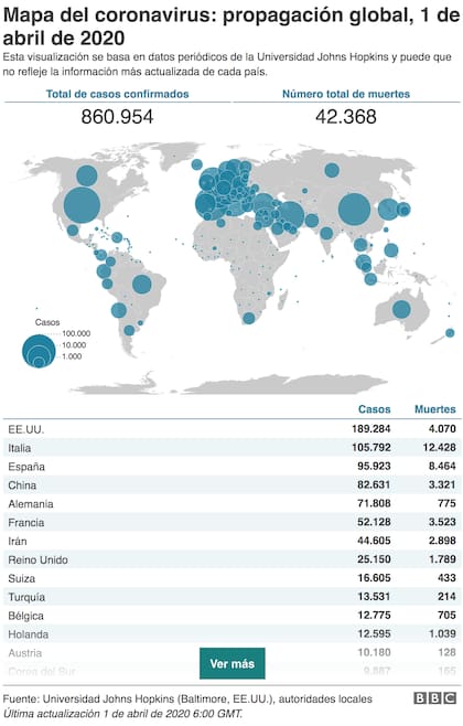 Mapa del coronavirus