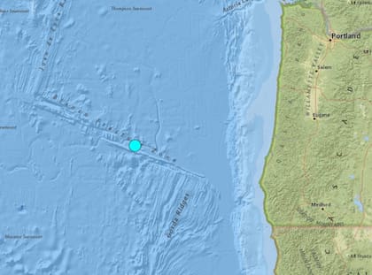 Mapa del área de riesgo de terremotos cerca de EE.UU.
