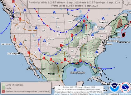 Mapa del clima en EE.UU. para el fin de semana