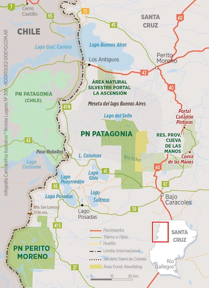 Mapa del PN Patagonia