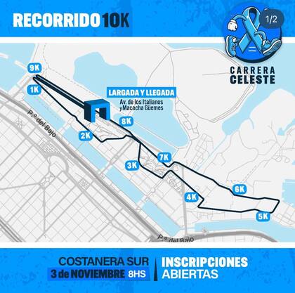 Mapa del recorrido 10 K.