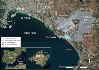 Mapa donde se encuentra hundido el buque romano
