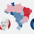 El mapa de resultados de Lula da Silva y Flavio Bolsonaro, en vivo