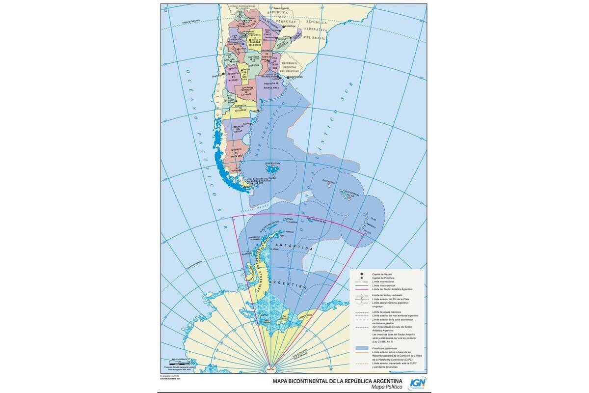 Mapa oficial de la Argentina, del Instituto Geográfico Nacional