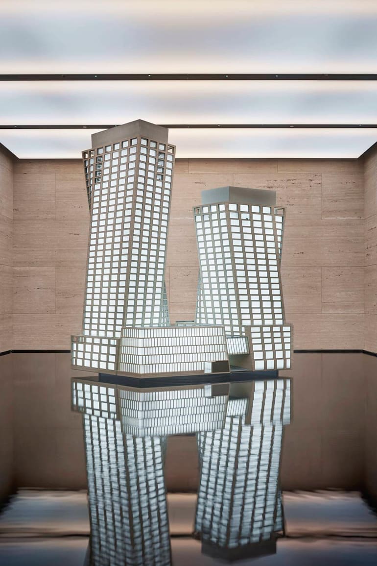 Maqueta de las torres en las que funcionará Six Senses de New York.