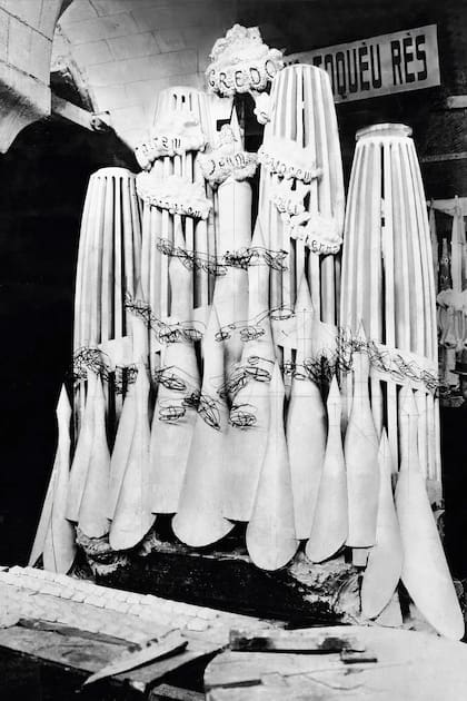Maqueta elaborada por Gaudí para la fachada de la Gloria