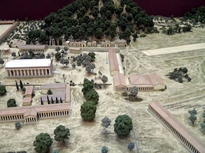 Maqueta que recrea cómo era Olimpia