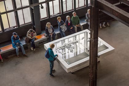 Maquetas para orientarse en el interior de la antigua planta de la mina Zollverein.