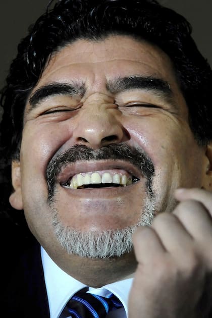 Otro gesto característico de Maradona, un buen momento