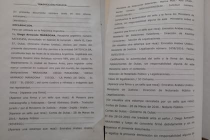 Maradona cedió los derechos de las marcas "Diego Armando Maradona", "Diego Maradona", "Maradona", "Diegol", "El 10", "El Diego" y "La mano de Dios"
