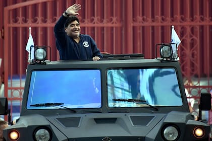Maradona, en el estadio de Dinamo de Brest