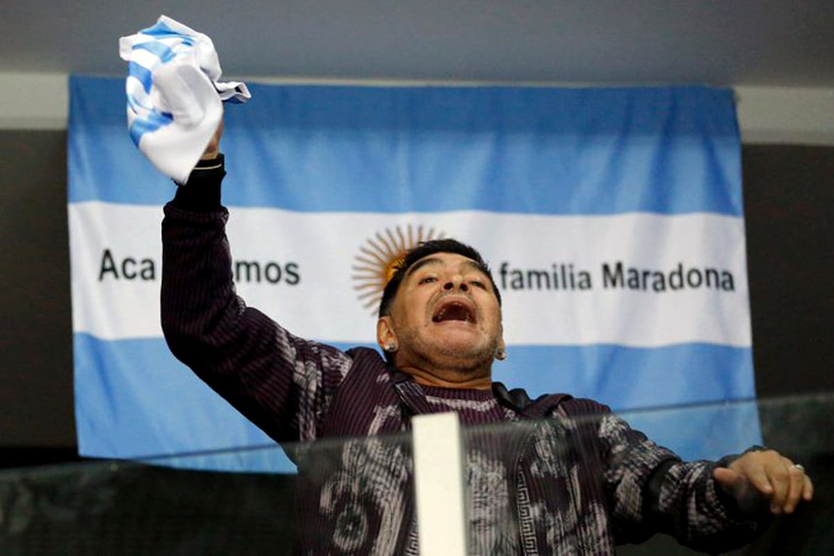 Maradona en la final de la Copa Davis en Zagreb, 2016