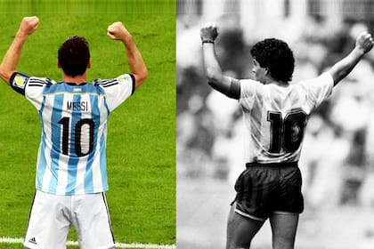 Lionel Messi y Diego Armando Maradona, los dos mejores jugadores de la historia argentina y tal vez del mundo