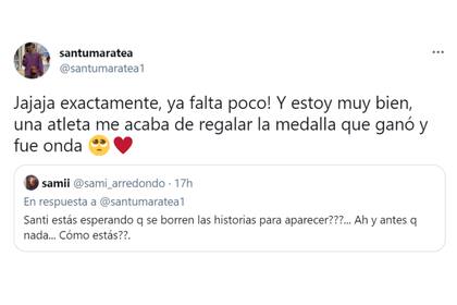 Maratea reveló que una de las atletas beneficiadas por su campaña solidaria le regaló una de las medallas que ganó