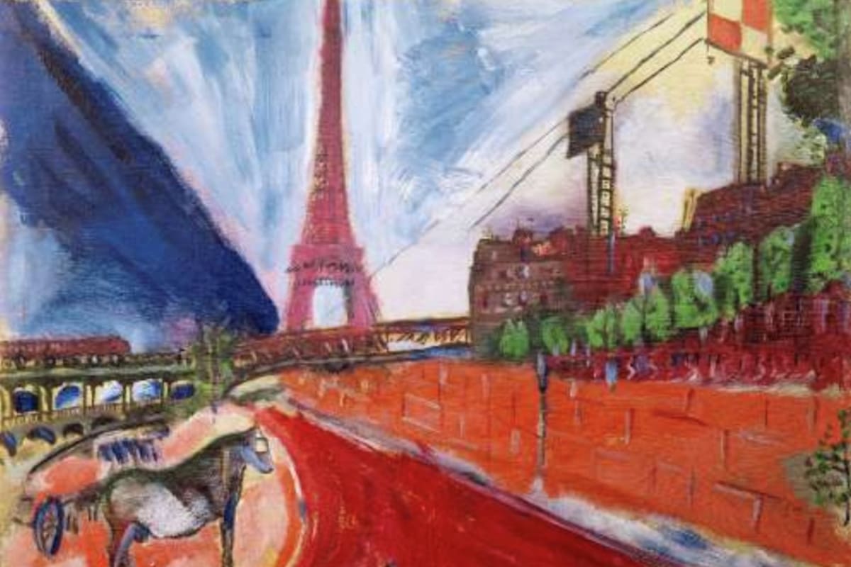 Marc Chagall, El puente Passy y la Torre Eiffel (1911)