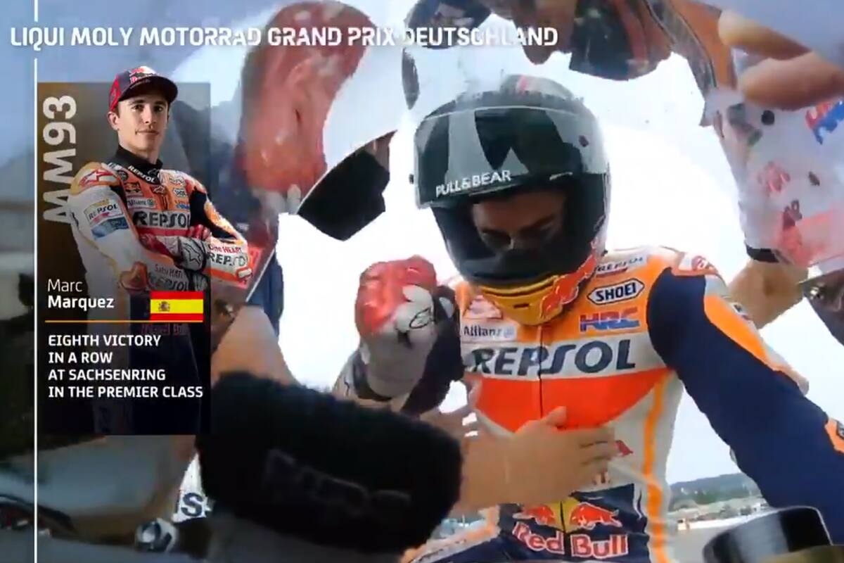 Marc Márquez y el momento de mayor emoción con los integrantes del equipo Honda