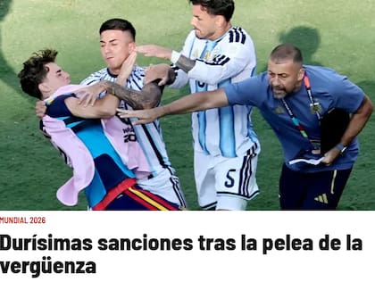 Marca abre la web con el título "Durísimas sanciones tras la pelea de la vergüenza"