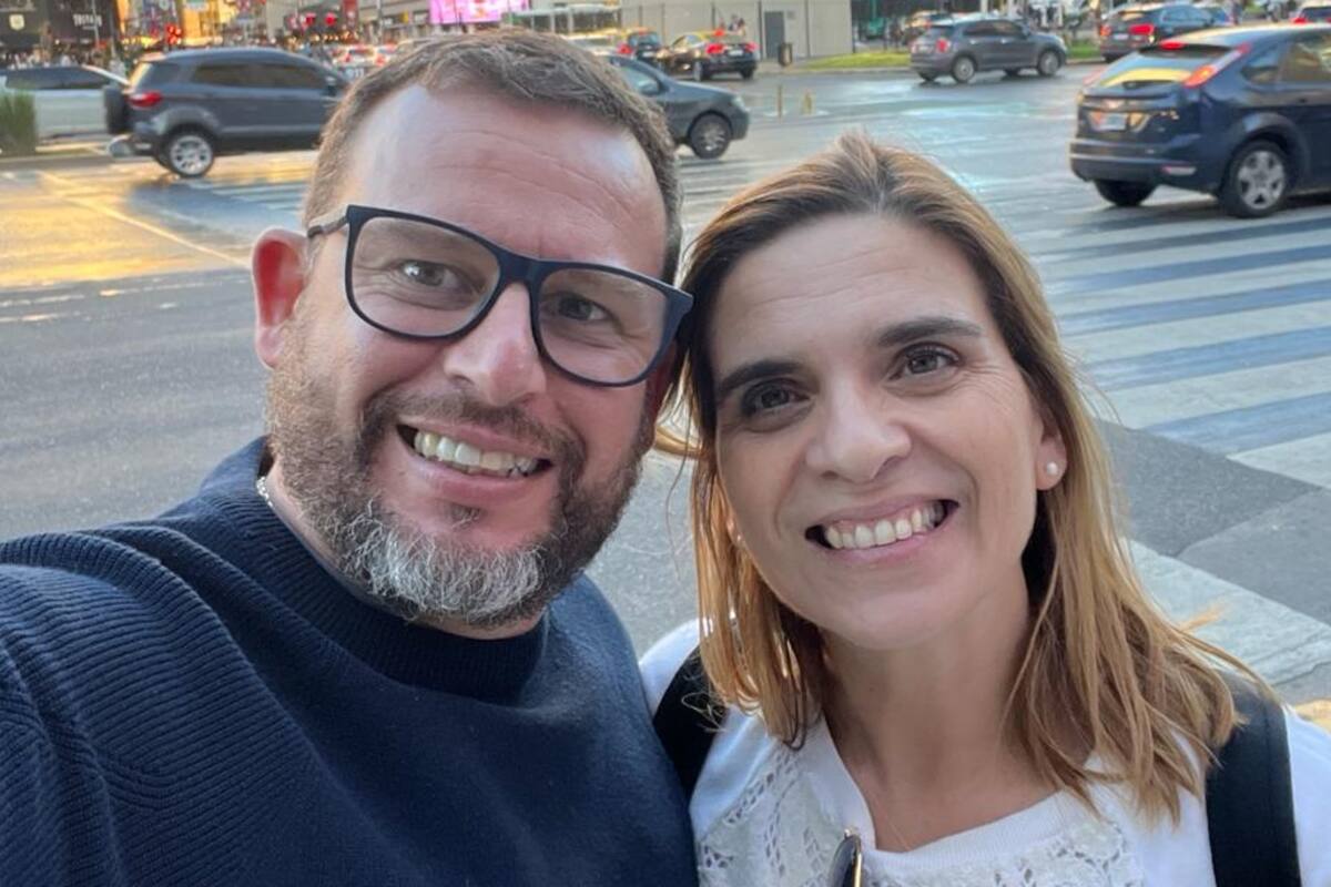 Marcela junto a su marido en un viaje a Buenos Aires.