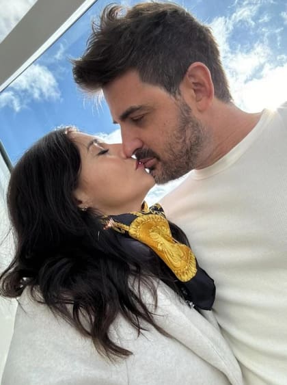 Marcela Pagano, en una foto que subió a sus redes con Franco Bindi, su pareja