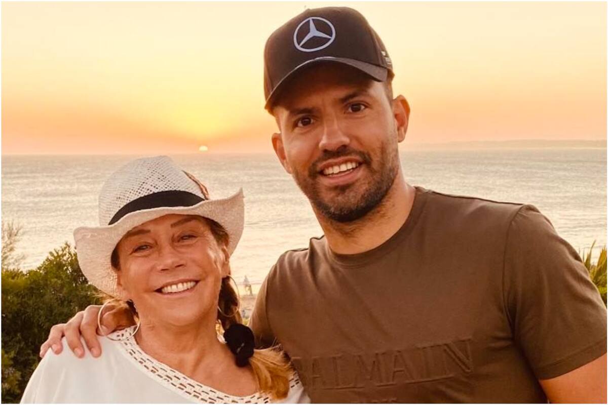 Marcela Tinayre y el "Kun" Agüero vieron el atardecer en la costa uruguaya