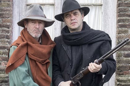 Marcelo Alfaro y Jean Pierre Noher cuando trabajaron juntos en el telefilm 30/30