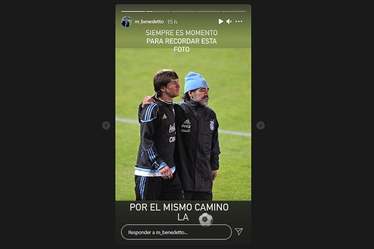 Marcelo Benedetto publicó una de sus fotos favoritas de Diego Maradona y Lionel Messi