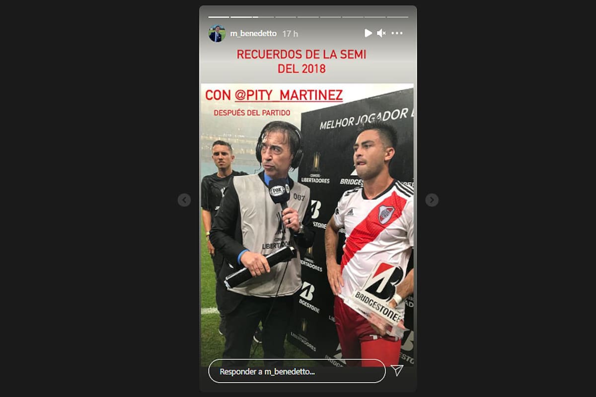 Marcelo Benedetto y la foto retro junto al Pity Martínez que hizo sonreír a los hinchas de River