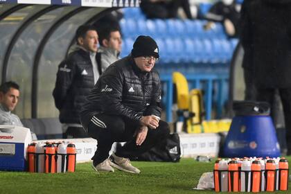 Marcelo Bielsa durante el partido de la Premier League entre el Leeds United y el Leicester City.