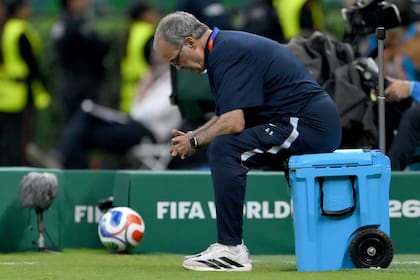 Marcelo Bielsa en la eliminación de Uruguay frente a España.