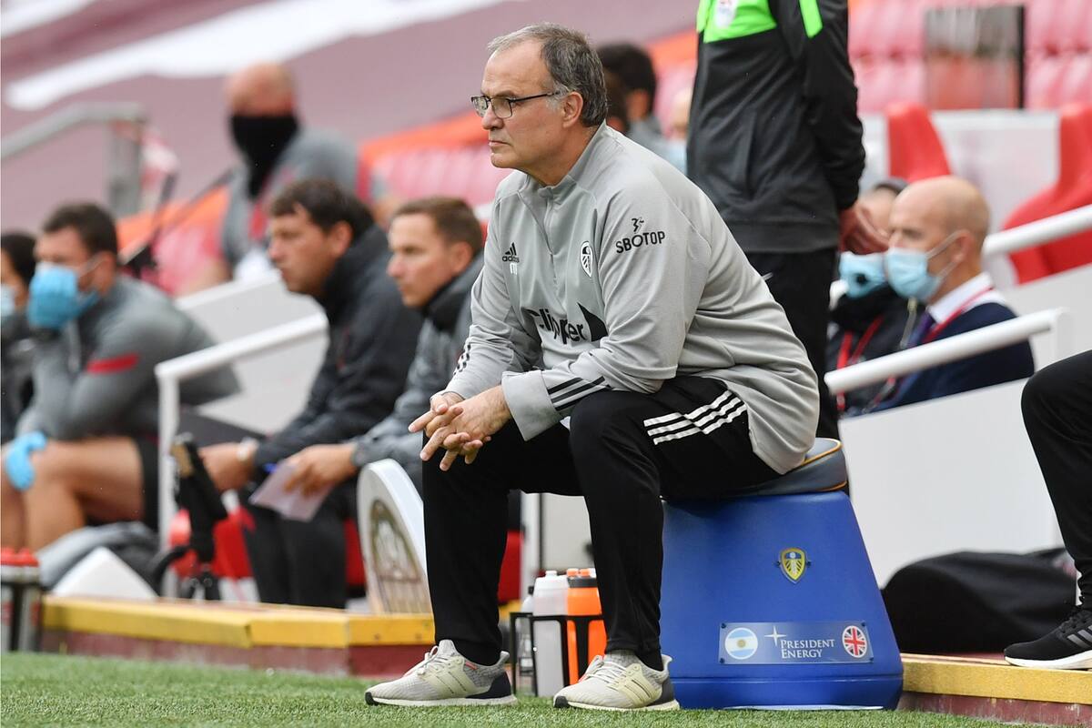 Marcelo Bielsa, manager del Leeds United antes del partido.