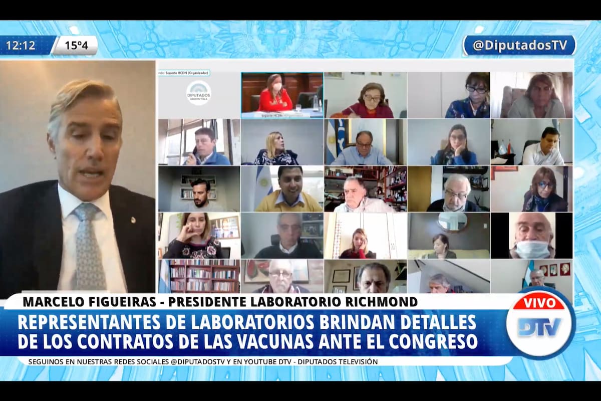 Marcelo Figueiras, presidente del laboratorio Richmond, expone frente a diputados y brinda detalles sobre el contrato para producir Sputnik-V