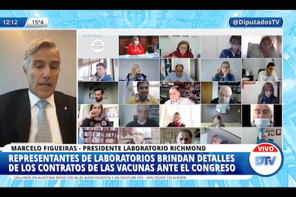 Marcelo Figueiras, presidente del laboratorio Richmond, expone frente a diputados y brinda detalles sobre el contrato para producir Sputnik-V