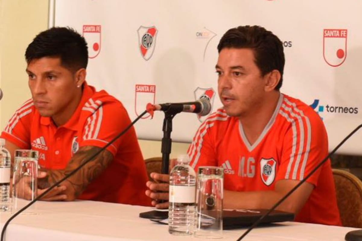 Marcelo Gallardo brindó una confefrencia junto con Enzo Pérez